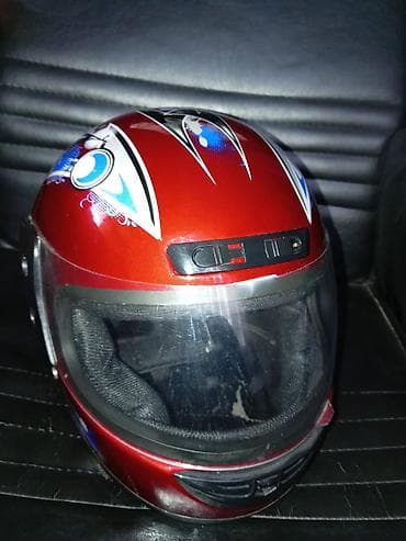 Tam üzlü motosiklet dəbilqəsi - Rəng: metalik qırmızı, mavi-ağ lalafo.az -da Tam üzlü motosiklet dəbilqəsi - Rəng: metalik qırmızı, mavi-ağ