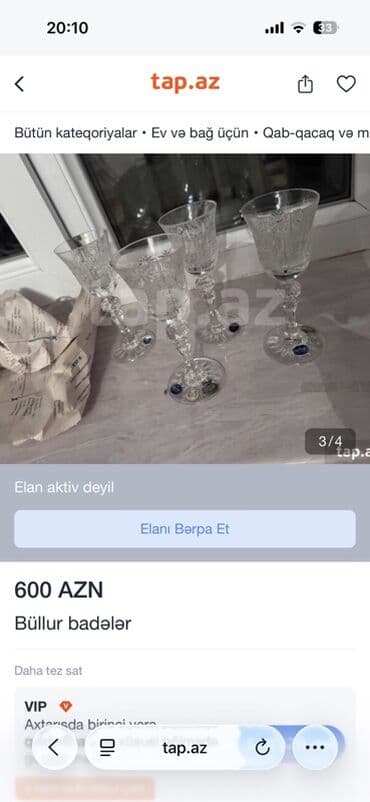 caxir acan: Qədəhlər, rəng - Ağ, Xrustal — 3