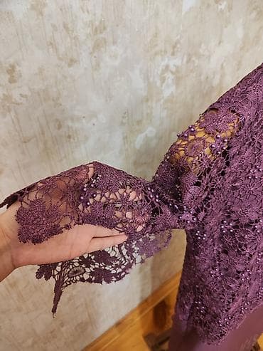 mirvari reng: ALZARA Line brendi – bənövşəyi/ərik tonlarında zərif paltar - Model — 9