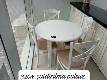 Masa və oturacaq dəstləri: Mətbəx üçün, Yeni, Açılan, Dördbucaq masa, 4 stul — 5