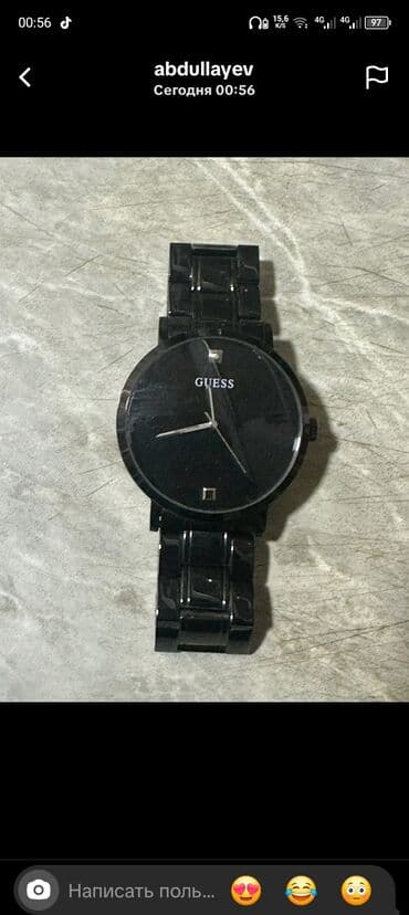 elektron saat oyrənmək: Qol saatı, Guess, rəng - Qara — 1