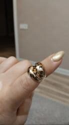 tek qas qizil uzukler: Qızılı tonlarda tənzimlənən barmaq üzü dəsti - 3 ədəd qalın dizaynlı — 3