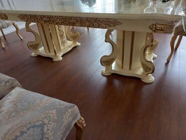 Qonaq otağı üçün, Yeni, Dördbucaq masa, 8 stul — 4