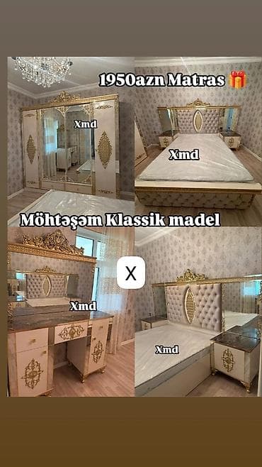 Möhtəşəm Klassik model yataq otağı dəsti • Dizayn: Zərif klassik