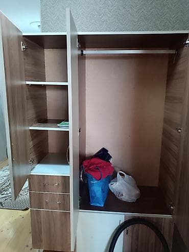 usaq yataq: 3 qapılı, Güzgülü, Digər rəng, Digər material, Açılan, Düz dolab — 2
