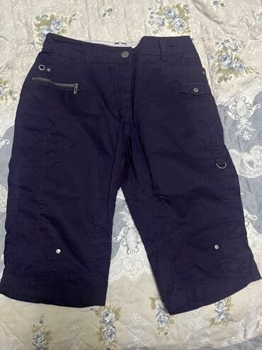 kişi pencekleri: Tünd bənövşəyi rəngdə kişi kapri şalvarı - Model: kapri/kargo — 1