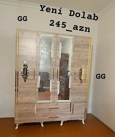 Düz dolab, Yataq otağı üçün, Paltar üçün, 4 qapılı