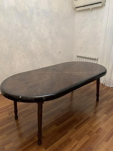 Klassik masa, İşlənmiş, Açılmayan, Taxta, Oval masa — 1