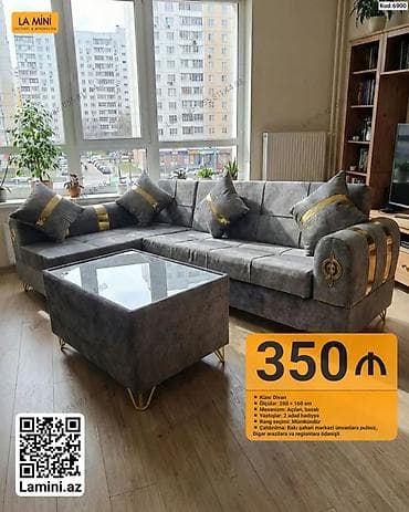 Divan və masa dəstləri: Künc divan dəsti – LA MINI - Model: Künc divan - Ölçülər: 260 × 160 — 1