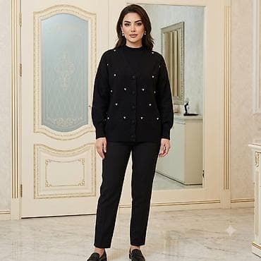 jordan jaket: Qadın kardiqanı – qara rəng Geyinilmemiş,tezedir - Model: düyməli — 2