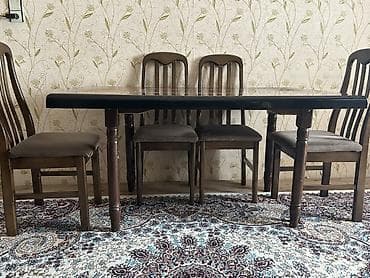 Qonaq otağı üçün, Açılmayan, Dördbucaq masa, 6 stul — 3