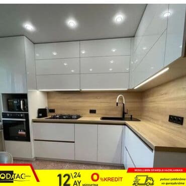 madeyra metbex mebelleri: Sifarişlə mətbəx dəsti, Özü çəkən petlələr, MDF, Kredit var, Pulsuz çatdırılma — 1