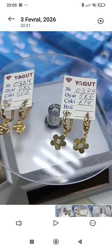 Sırğa, Sarı qızıl, 585 Əyar