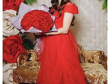 kamplekt qizil 160m: Qırmızı ziyafət/gecə geyimi - Rəng: parlaq qırmızı - LAS VEGASdan — 1