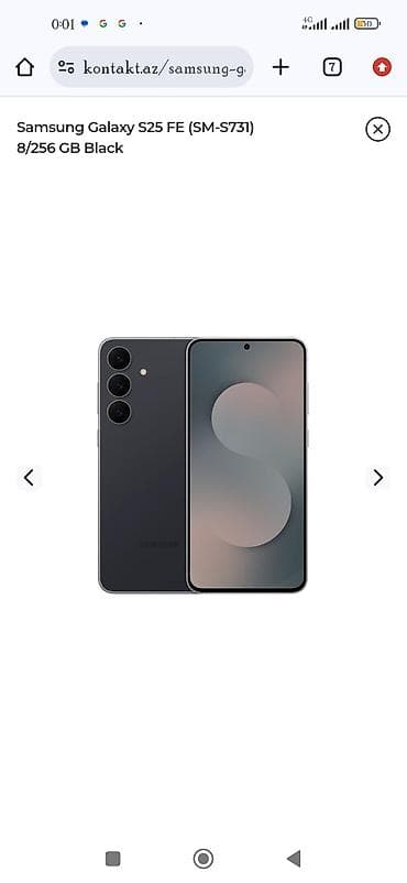 Samsung Galaxy S25 FE, 256 GB, rəng - Qara, Face ID