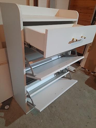 plasmas qapi: Yeni, 3 qapılı, Ağ, Taxta Ayaqqabı dolabı — 3