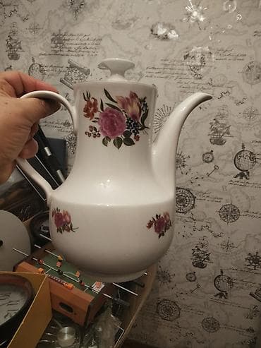 qulp: Yeni, rəng - Ağ, Dəm caydanı, Farfor, 1 l, Almaniya — 1