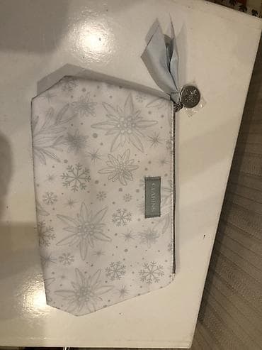 çant: Clarins kosmetik çantası original kosmetichka - Rəng: açıq boz-ağ — 1