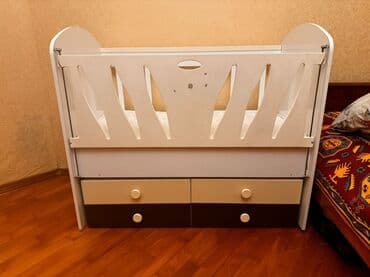mebellər ikinci əl: Oğlan və qız üçün, Dördbucaq, Beşik, Dəstsiz, Matras ilə, Yellənmə mexanizmsiz — 2