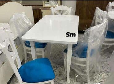 metbex stul: Mətbəx üçün, Yeni, Açılmayan, Dördbucaq masa, 4 stul — 2