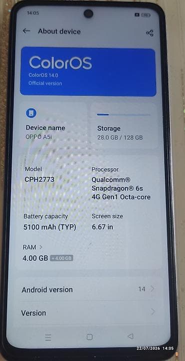 Oppo A5, 128 GB, rəng - Bənövşəyi, İki sim kartlı — 2