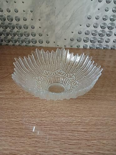 Şüşə meyvə/qəlyanaltı qabı - Material: şəffaf qalın şüşə - Dizayn — 1