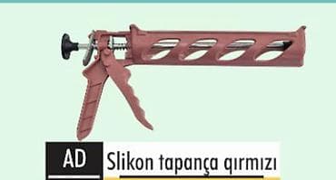 Silikon tapança – qırmızı rəng - Əl ilə işləyən, 310 ml‑ə qədər — 1