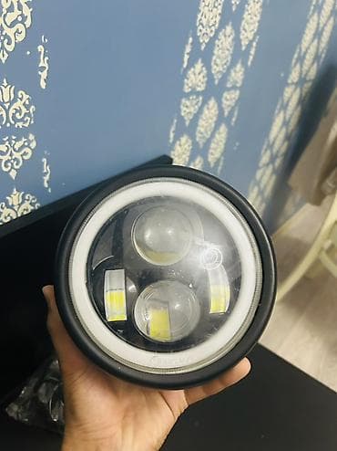 maşın 015: LED far (dairəvi) – motosiklet üçün - 7 düym dairəvi korpus, qara — 1