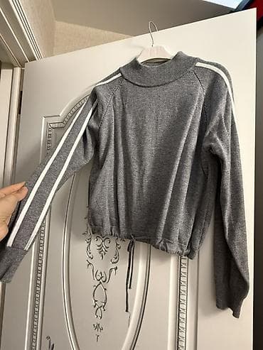 Qadın geyim dəsti – 3 ədəd üst geyimi 1) Boz svitşot - Rəng: tünd boz