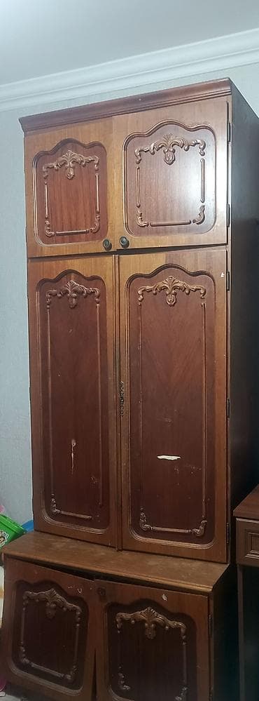 6 qapı, Qəhvəyi, Taxta, Açılan, Düz dolab