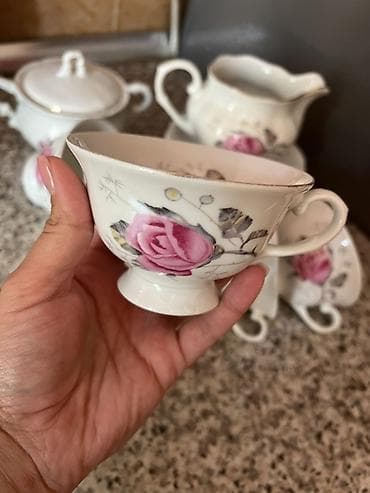 Çay dəsti, rəng - Ağ, Farfor — 2