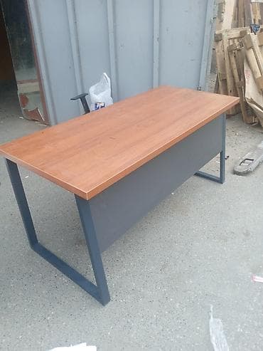 Sifarişlə ofis mebeli: Düz masa, Stulsuz, Polkalı, Siyirməli, Azərbaycan, Sadə laminat — 5