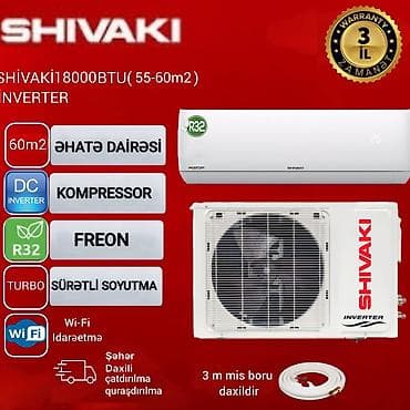 kondisioner kreditle: Kondisioner Shivaki, Yeni, 30-35 kv. m, Split sistem, Ödənişli quraşdırma — 5