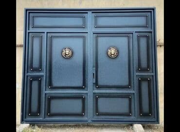 жер тошок: Железо Дворовые ворота, Распашные, 3 м, Механические, С дверью, цвет - Голубой, Нет кредита, Платная установка, Платная доставка — 6