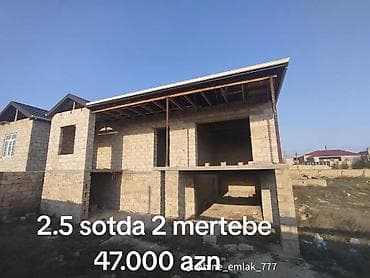 Satılır: 2 mərtəbəli fərdi yaşayış evi, 2.5 sot torpaq sahəsində