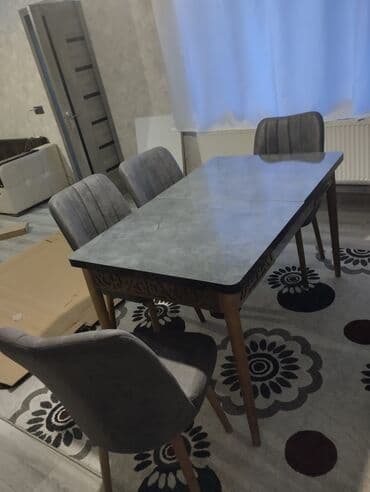 metbex stol stulu: Mətbəx üçün, Yeni, Açılmayan, Dördbucaq masa, 4 stul — 3