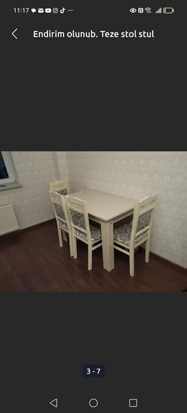 işlənmiş stol stul dəsti sumqayit: Qonaq otağı üçün, Yeni, Açılmayan, Dördbucaq masa, 6 stul — 29