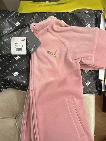 puma: Puma ushag uchun kapüşonlu jaket - Rəng: toz çəhrayı - Kəsim: Regular — 1