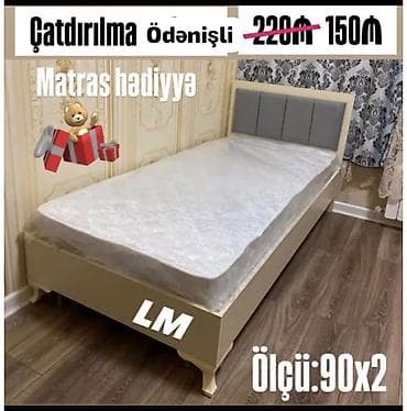 - Tək nəfərlik taxta çarpayı - Başlıq hissəsi yumşaq döşənmiş, boz lalafo.az -da - Tək nəfərlik taxta çarpayı - Başlıq hissəsi yumşaq döşənmiş, boz