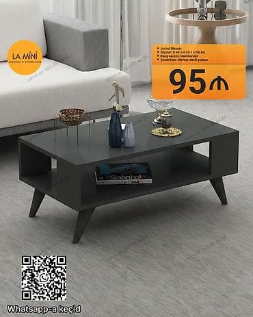 Dördbucaq masa, Açılmayan, Təkərsiz, Mat laminat, Zəmanətsiz