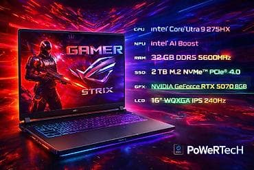 ASUS ROG Strix oyun noutbuku - CPU: Intel Core Ultra 9 275HX - NPU — 1