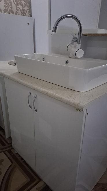 divara yigilan dolablar: Mətbəx mebel dəsti və lavabo modulu - Rəng: ağ, parlaq səth - — 2