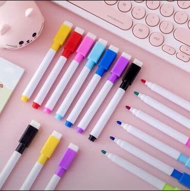 Настольные наборы: Ağ lövhə üçün marker dəsti – 9 rəng - Rənglər: qara, mavi, açıq mavi — 4