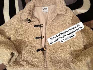 isci geyimi: Palto, Zara, S, rəng - Bej — 1
