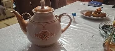 çayniklər: Rəng - Bej, Dəm caydanı, Keramika, 1 l, SSRİ — 1