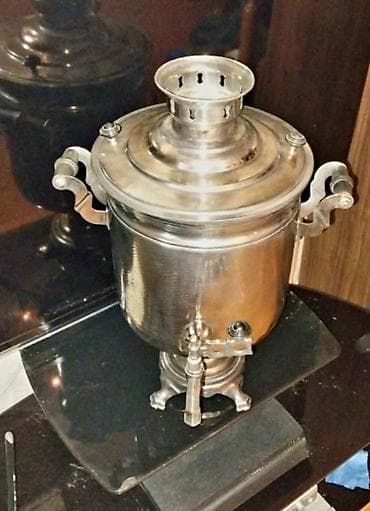 ev eşyası: Klassik metal samovar - Material: tam metal/gümüşü rəngdə korpus — 4