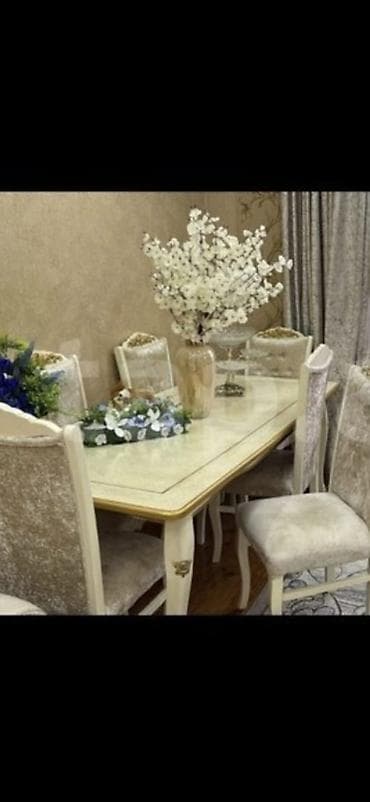 Qonaq otağı üçün, Açılmayan, Dördbucaq masa, 6 stul