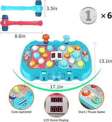 Другие игрушки: Köstəbək Vur Oyunu İşıq və Səsli Vurma və Çəkic Oyuncaqları — 4
