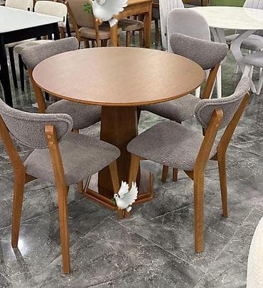 metbext masalari: Mətbəx üçün, Yeni, Açılmayan, Yumru masa, 4 stul — 1