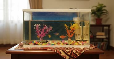 akvaryum matoru: Akvaryum komplekti – dekorativ balıqlar və avadanlıqla - Şüşə — 1